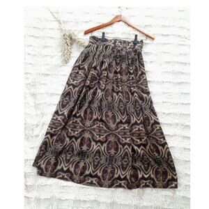 Vintage Michael Taylor Apparel Inc. Brown Paisley Long Skirt Size S/M